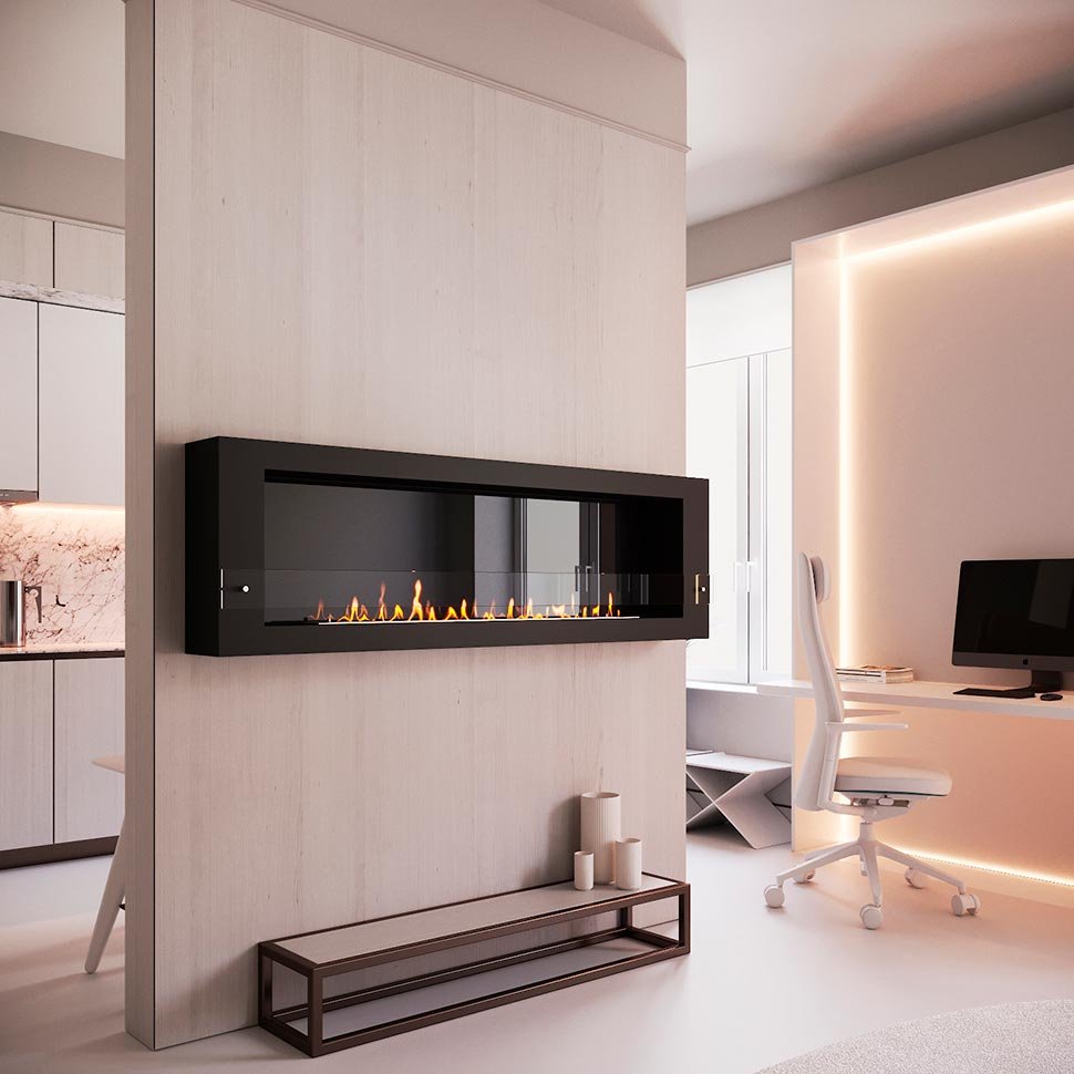 Биокамин SteelHeat WALL GRAND 1800 черный, стекло, стемалит Биокамин SteelHeat WALL GRAND 1800 черный, стекло, стемалит по цене 98 070 руб.