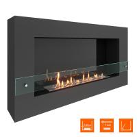 Биокамин SteelHeat WALL GRAND 1200 черный, стекло, стемалит Биокамин SteelHeat WALL GRAND 1200 черный, стекло, стемалит