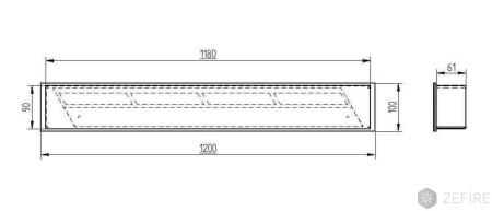 Прямоугольный контейнер ZeFire 1200 по цене 42 500 руб.